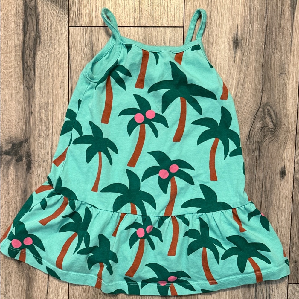 100% Cotton Tropical Palm Tree Dress 3T